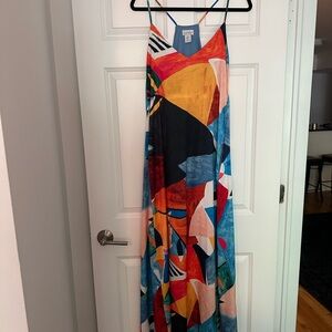 Nicole Miller Colorful Abstract Maxi Dress